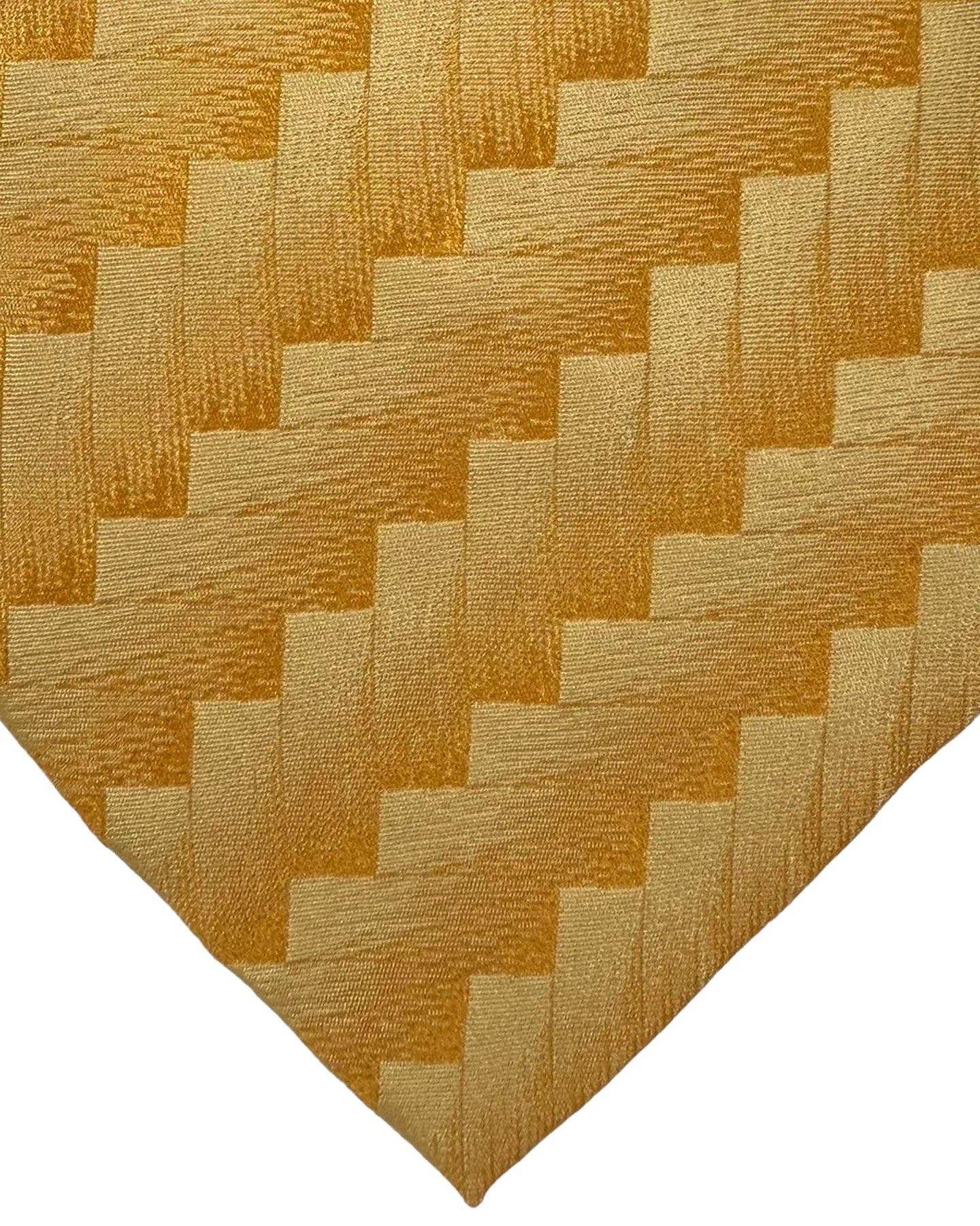 Zilli Silk Tie Orange Geometric Herringbone - Wide Necktie FINAL SALE