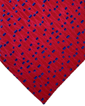 Zilli Silk Tie Fuchsia Hot Pink Royal Blue Micro Pattern - Wide Necktie