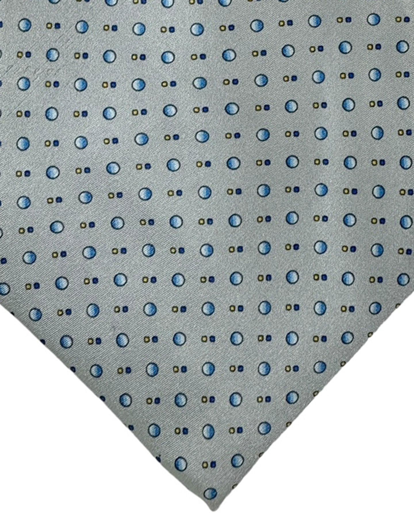 Zilli Silk Tie Gray Blue Micro Pattern - Wide Necktie