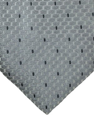 Zilli Silk Tie Gray Mini Geometric Design - Wide Necktie