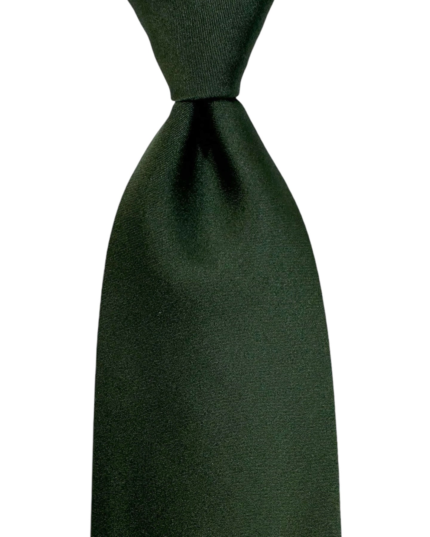 Zilli Silk Tie Forest Green Solid - Wide Necktie