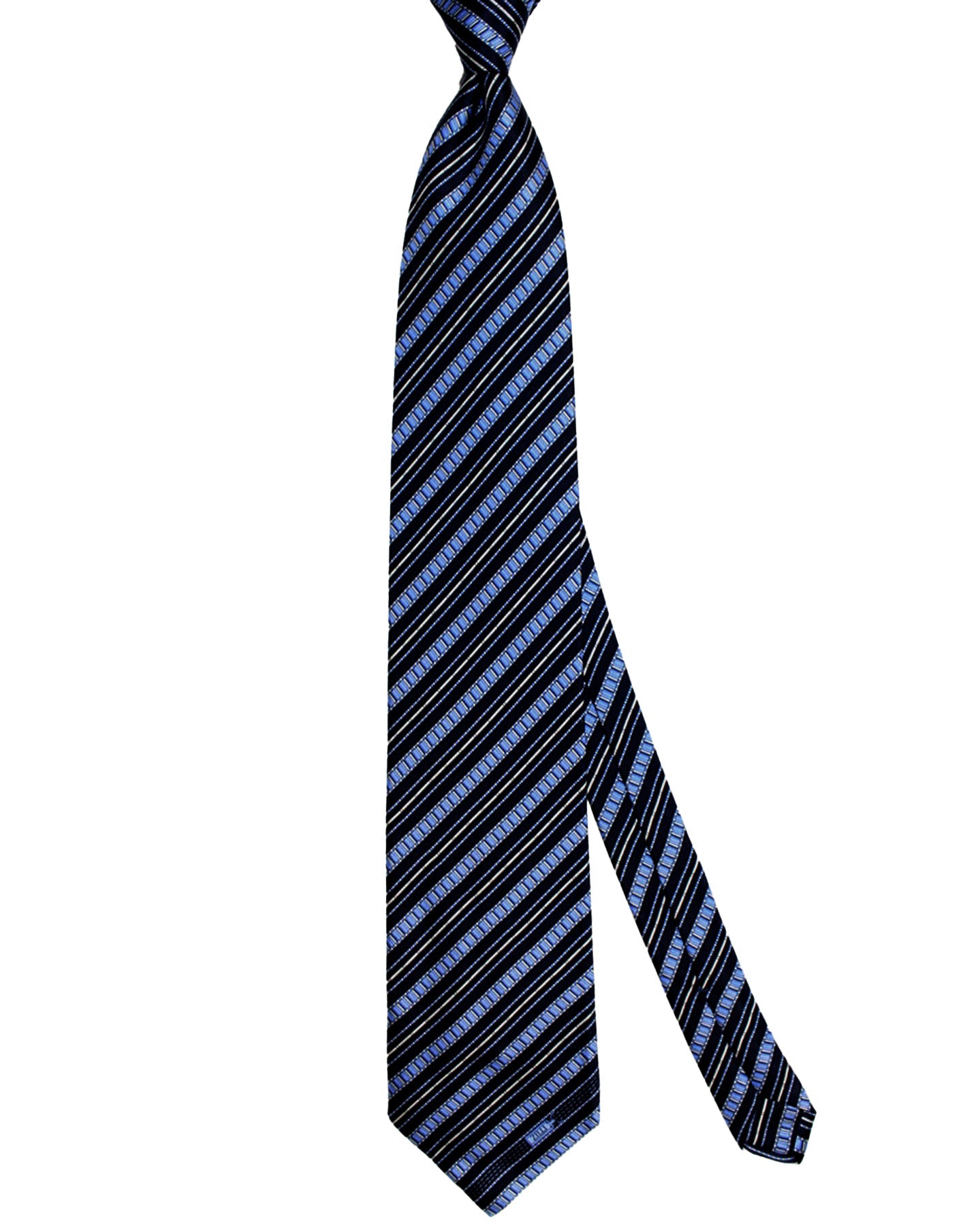 Zilli Extra Long Tie Blue Dark Blue Stripes