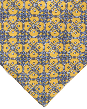 Zilli Extra Long Tie Yellow Gray Geometric