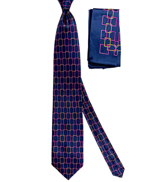 Zilli Extra Long Tie & Matching Pocket Square Set 