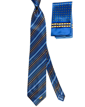 Zilli Extra Long Tie & Matching Pocket Square Set