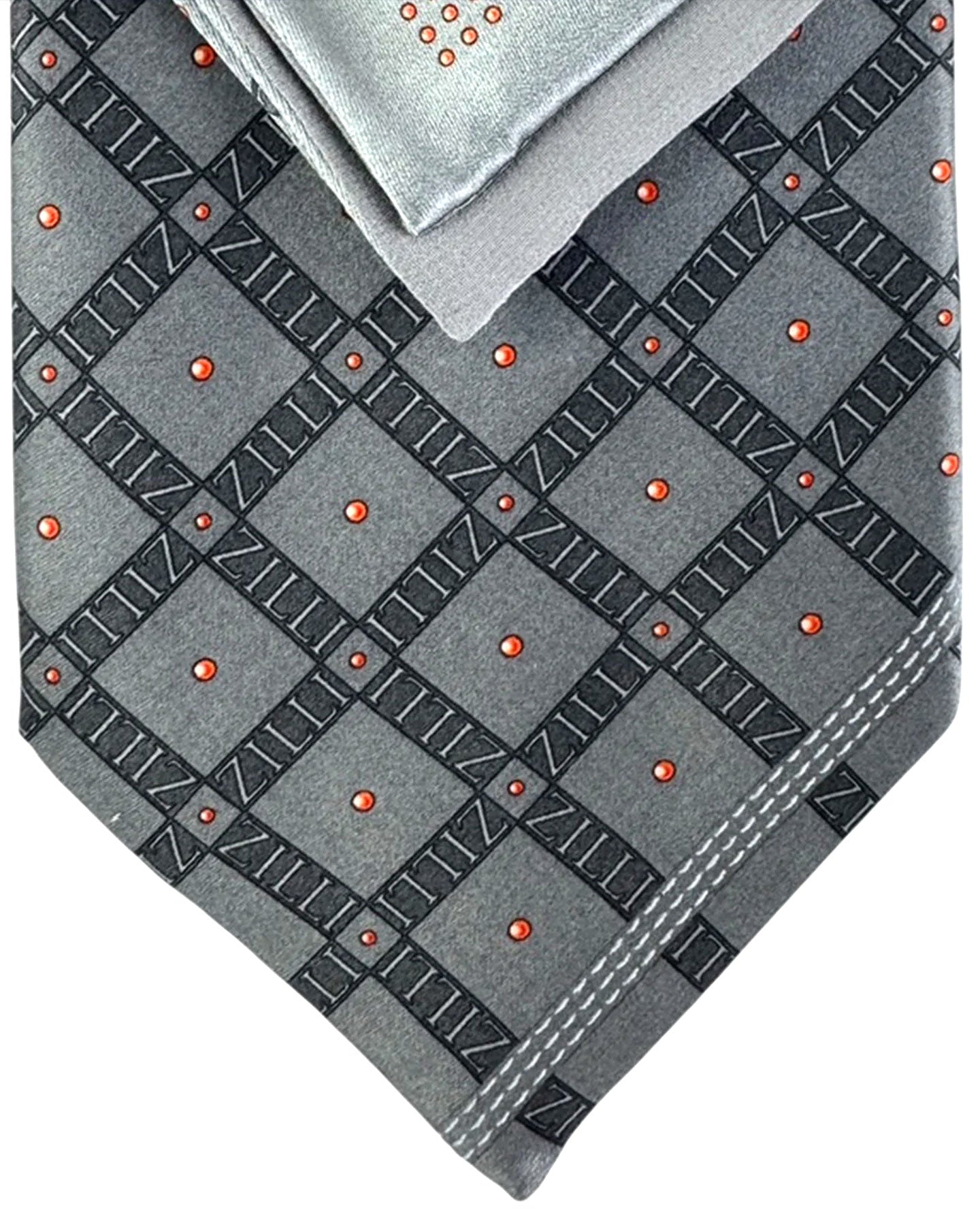 Zilli Silk Tie & Matching Pocket Square Set 