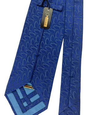Zilli Extra Long Tie Royal Blue Floral - Wide Tie