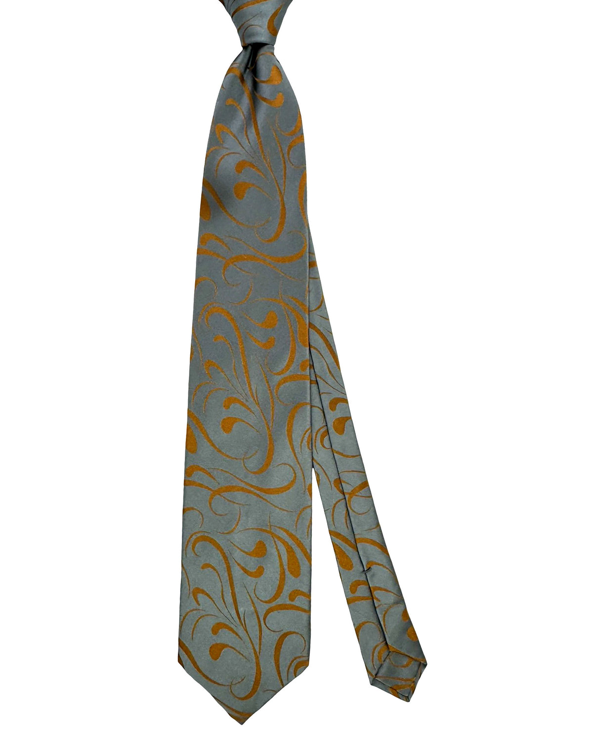 Zilli Tie Gray Olive Swirl - Wide Necktie