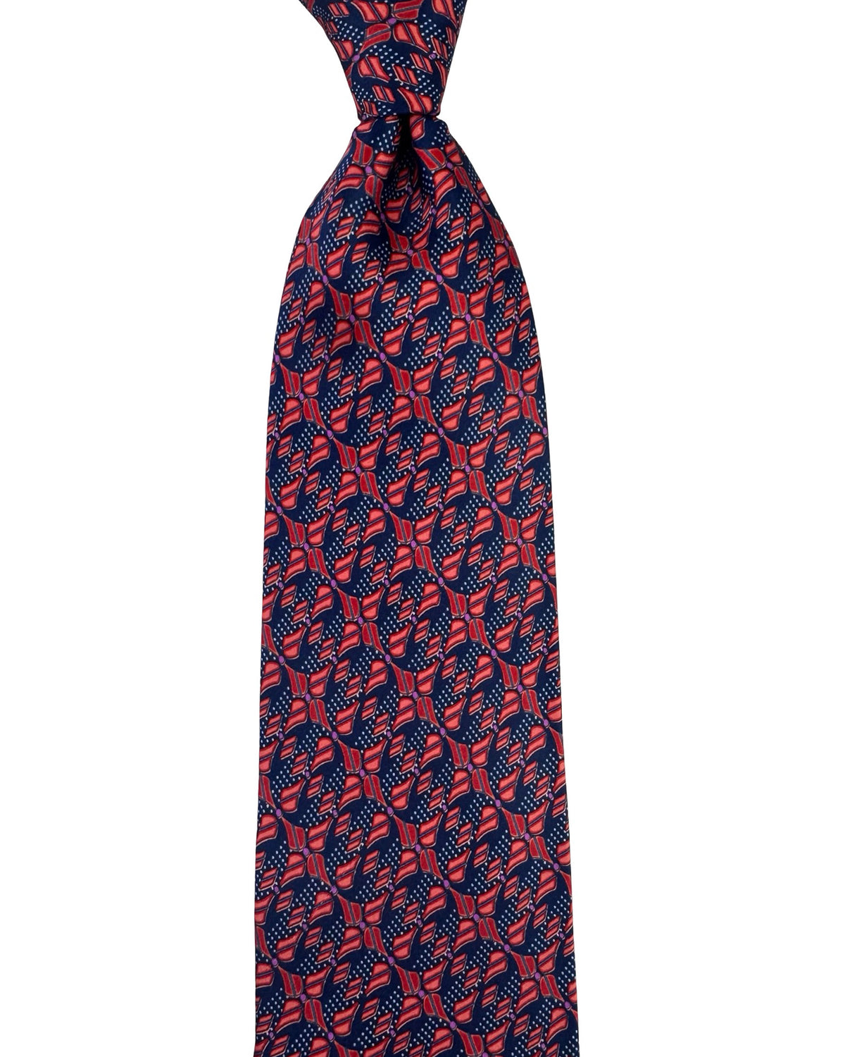 Zilli Tie Dark Blue Red Geometric 