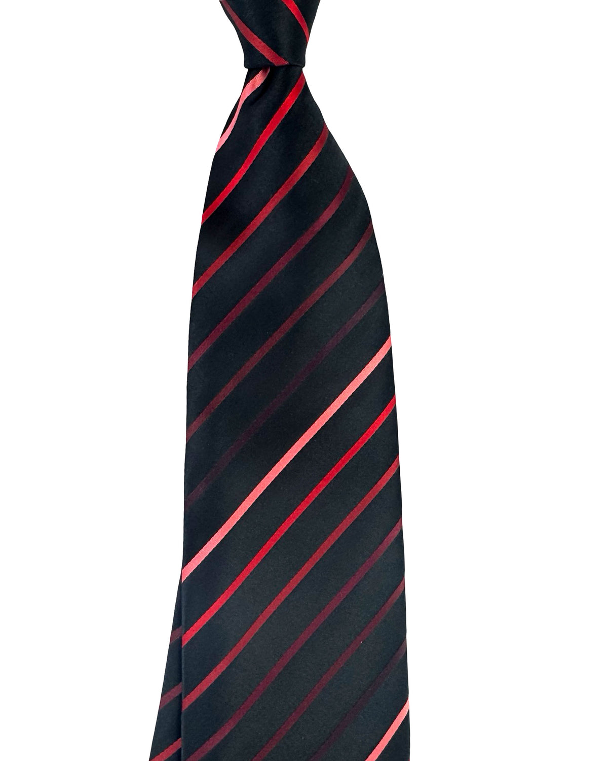 Zilli Tie Black Pink Maroon Stripes - Wide Necktie