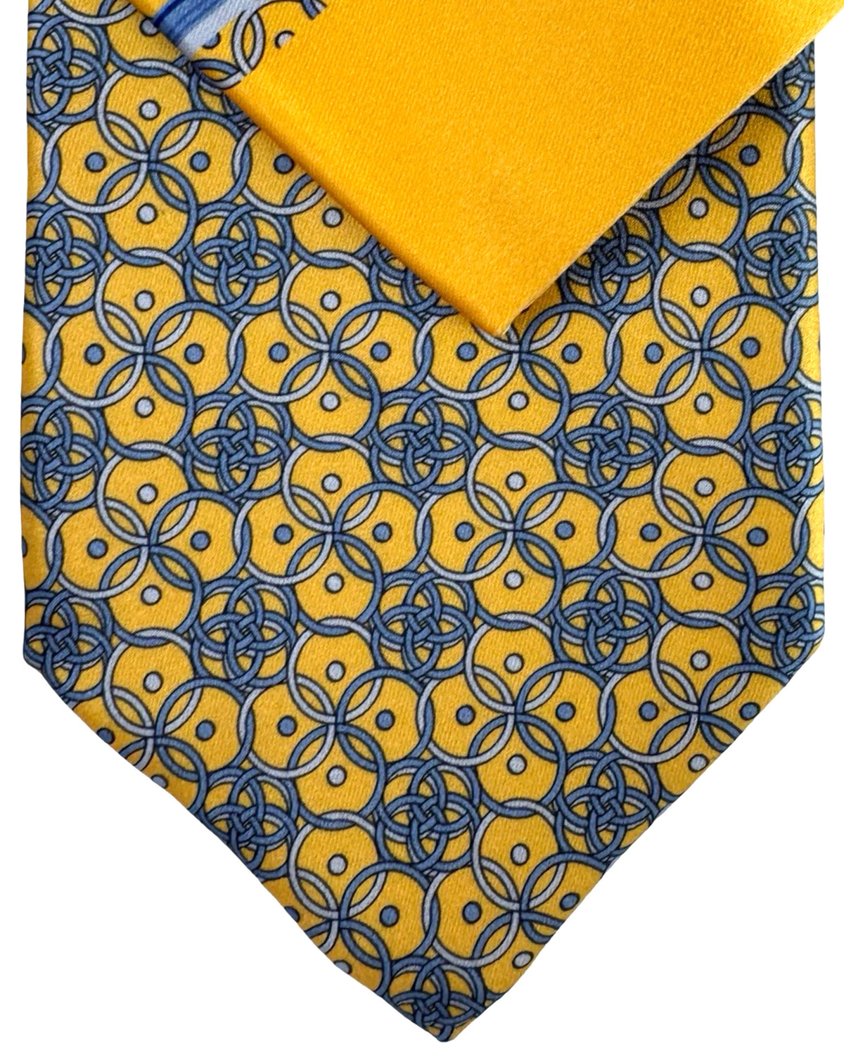 Zilli Tie & Matching Pocket Square Set Orange Gray