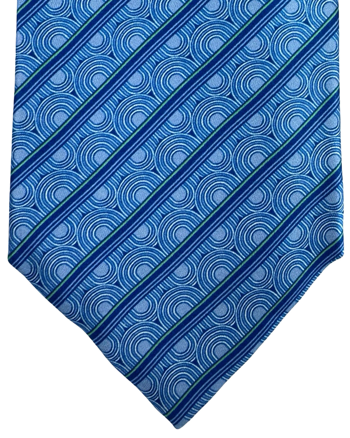 Zilli Tie Blue Green Royal Blue Patterned Stripes