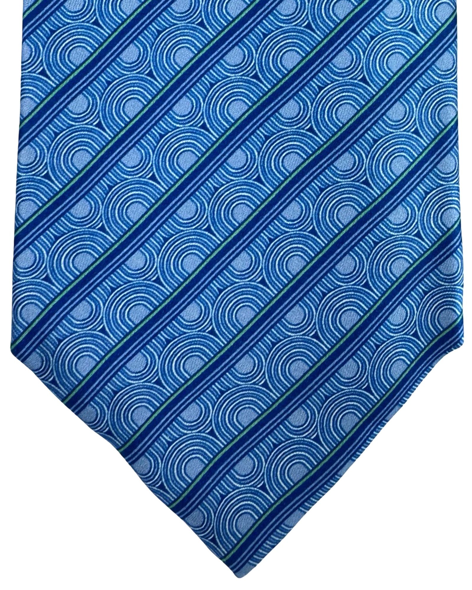 Zilli Tie Blue Green Royal Blue Patterned Stripes