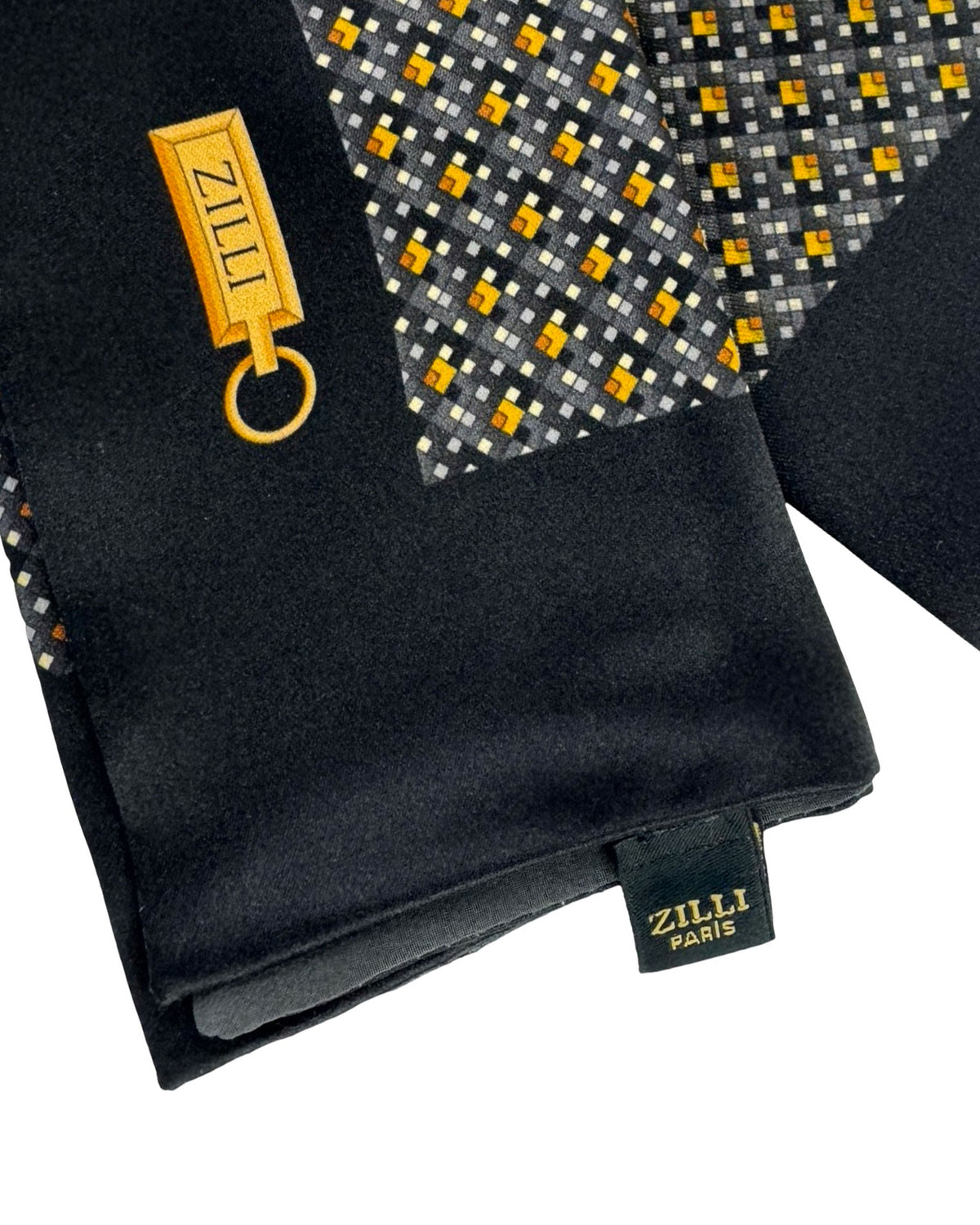 Zilli Pocket Square Black Design