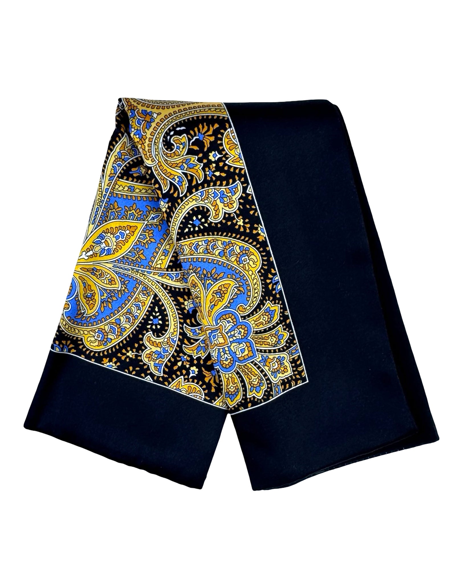 Zilli Pocket Square Gray Black Gold Blue Design
