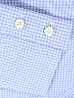 Brunello Cucinelli Dress Shirt White Blue Mini Check - Button Down M