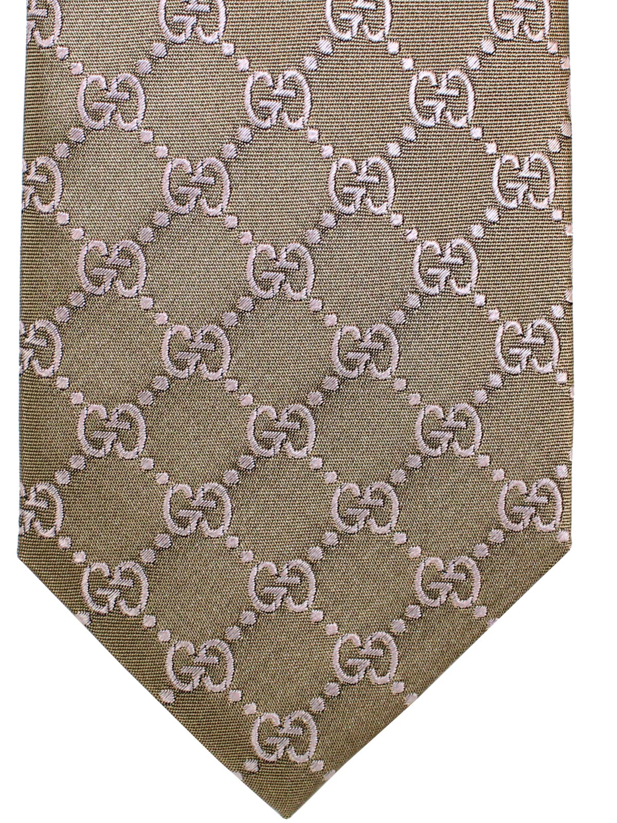 Gucci Tie Taupe Pink GG Pattern Design SALE