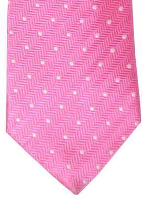Turnbull & Asser Tie Pink White Silver Dots FINAL SALE