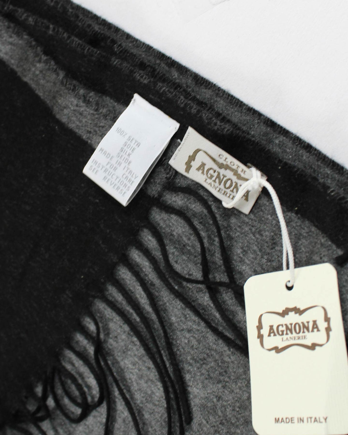 Agnona Gray Black Scarf