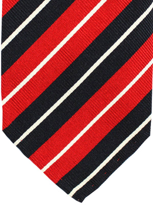 Attolini Silk Tie Red Black Stripes