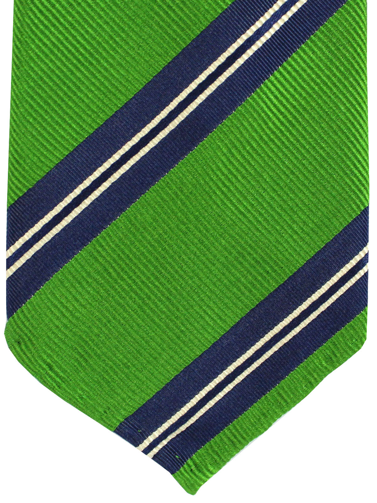 Attolini Silk Tie Green Aqua Stripes