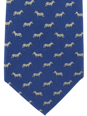Battistoni Tie Royal Blue Zebra