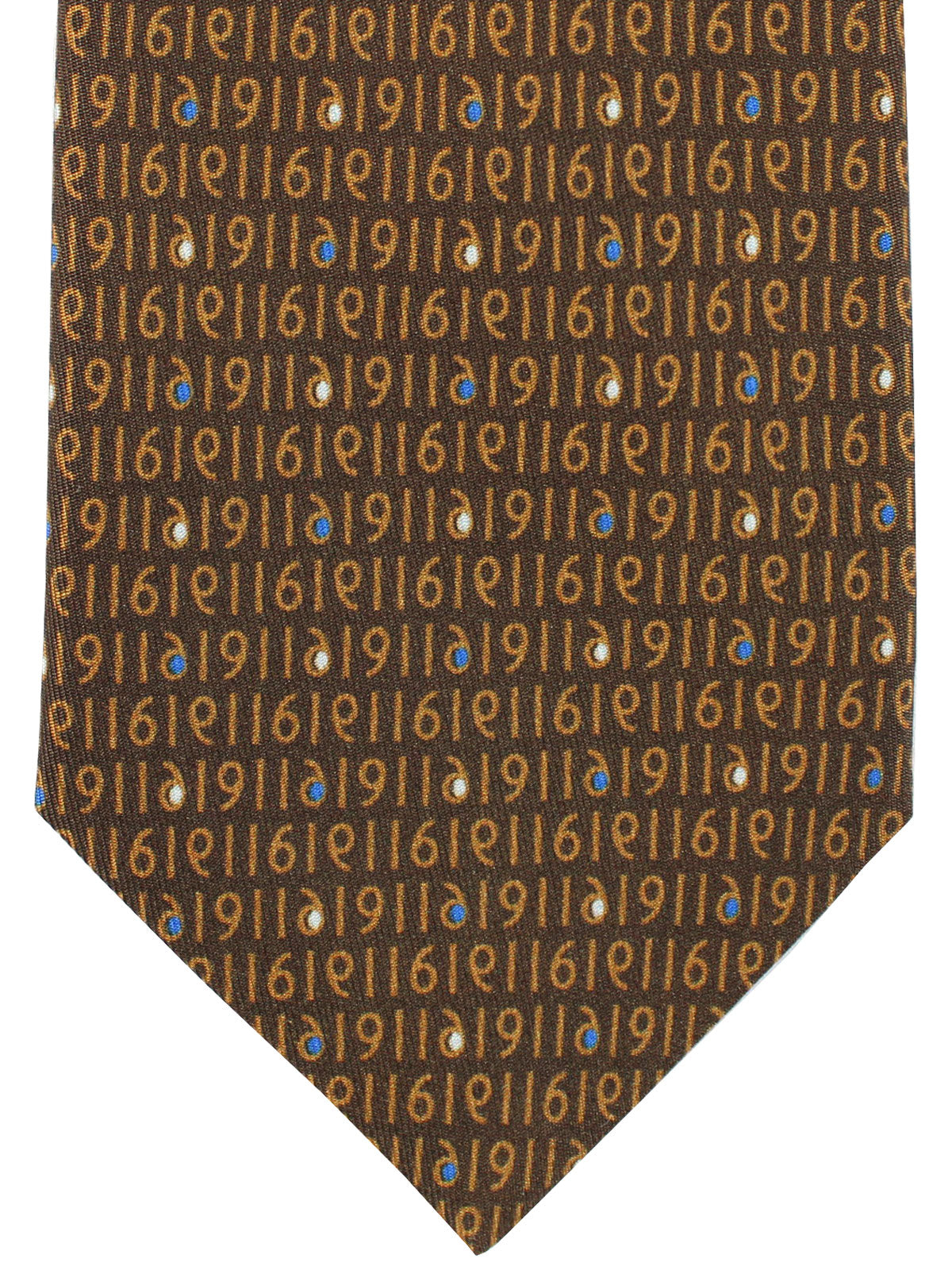 Battistoni Tie Brown Numerical