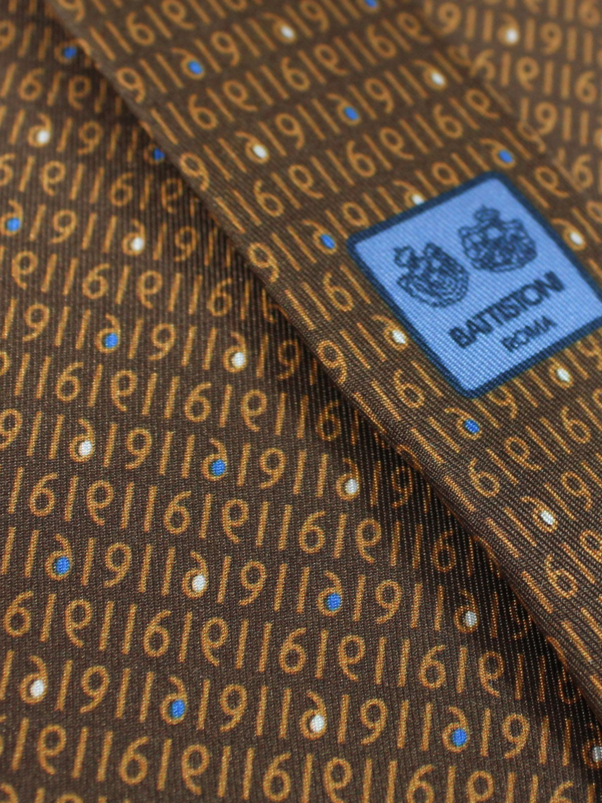Battistoni Tie Brown Numerical