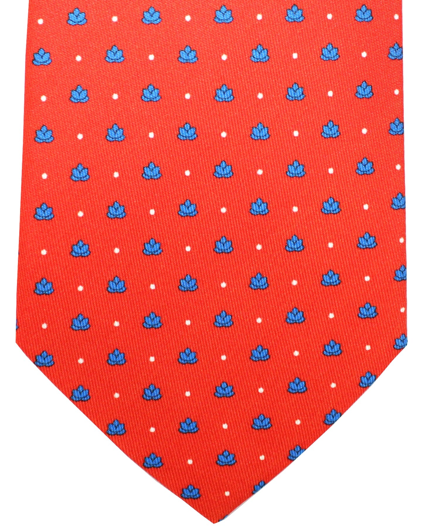 Battistoni Tie Red Royal Blue Geometric