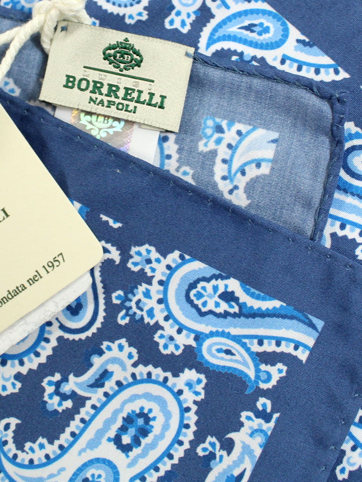 Luigi Borrelli Cotton Pocket Square 