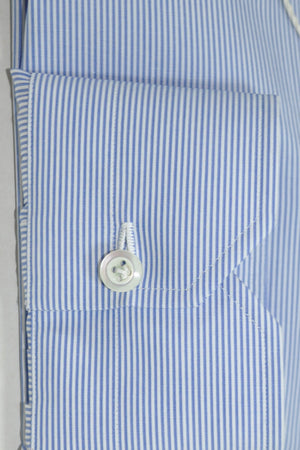 Luigi Borrelli Shirt ROYAL COLLECTION White Navy Stripes 40 - 15 3/4