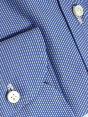 Luigi Borrelli Dress Shirt ROYAL COLLECTION - Blue White Stripes 39 - 15 1/2