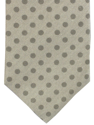 Luigi Borrelli Tie Gray Polka Dots Design Hand Made In Italy