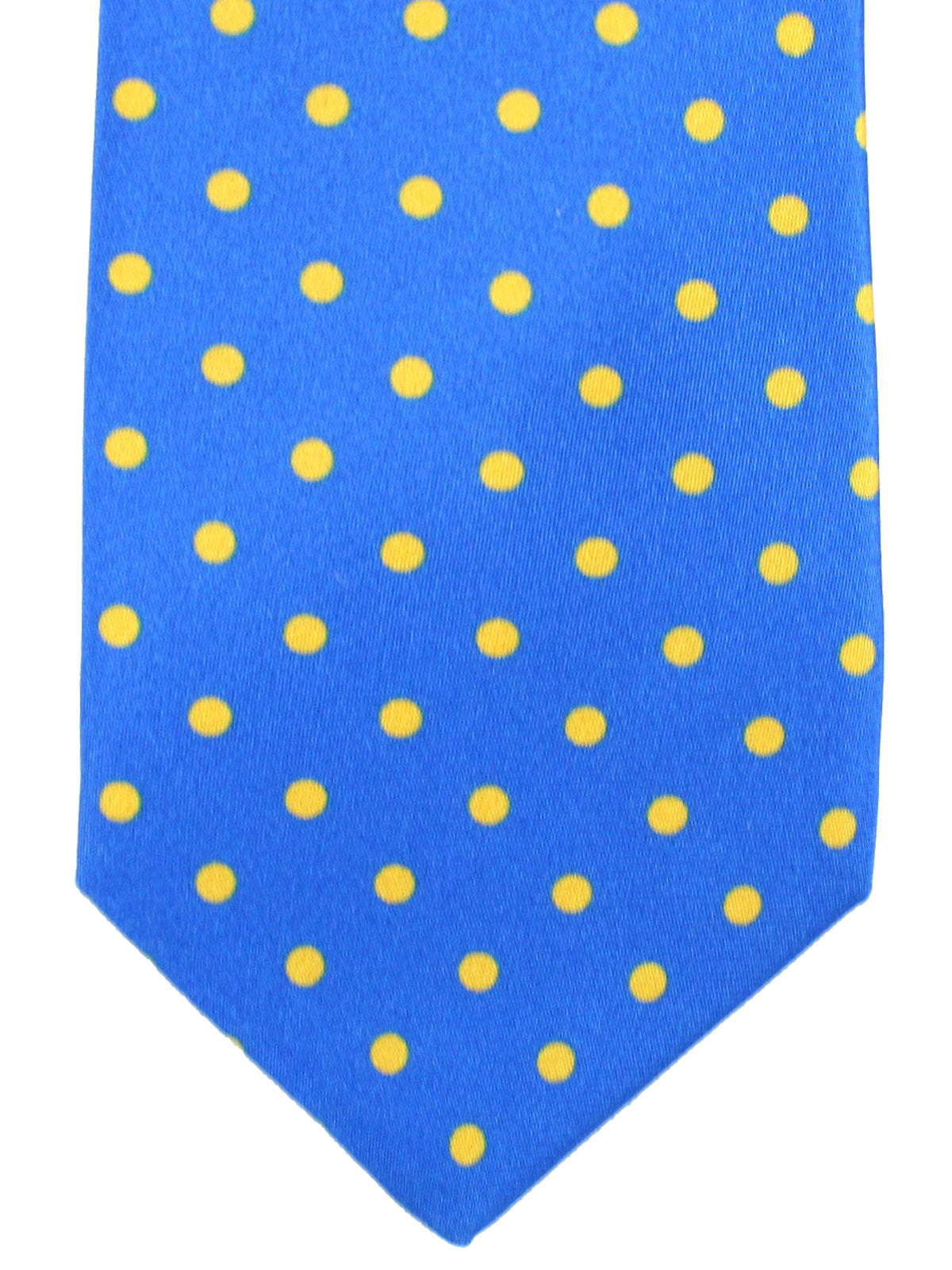 Luigi Borrelli Silk Tie Royal Blue Yellow Dots