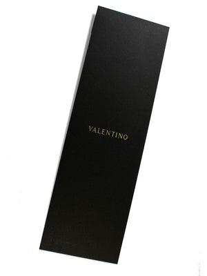 Valentino Skinny Tie - Dark Blue Navy Solid Reversible Design