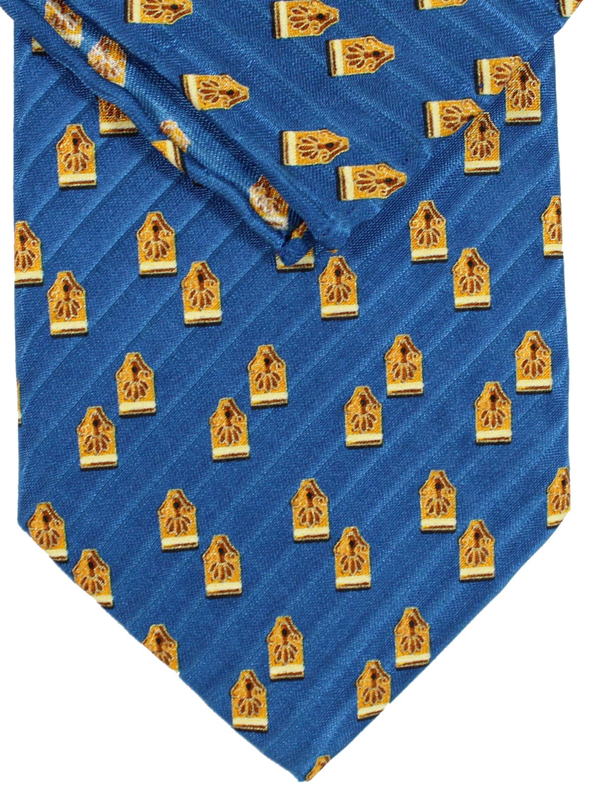 Brioni Tie & Matching Pocket Square Set Royal Blue Design