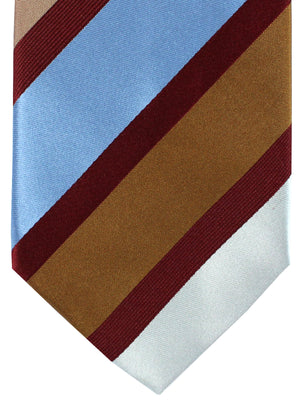 Brioni Silk Tie Brown Blue Stripes