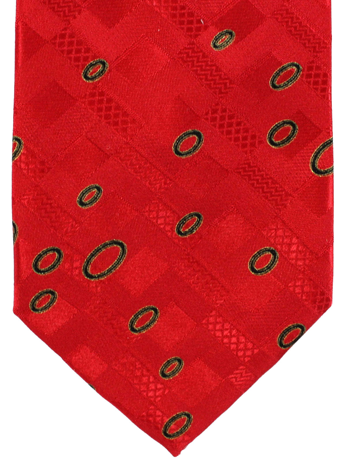 Brioni Silk Tie Red Geometric