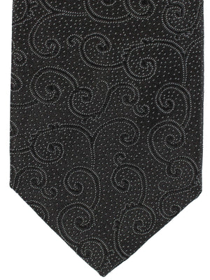 Brioni Silk Tie Black Paisley