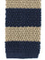 Brunello Cucinelli Square End Knitted Tie Navy Taupe Stripes - Silk Cotton