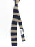 Brunello Cucinelli Square End Knitted Tie Navy Taupe Stripes - Silk Cotton