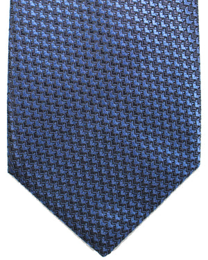 Canali Tie Dark Blue Geometric Pattern
