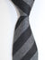 Charvet Paris Tie Black Dark Blue Gray Stripes Design