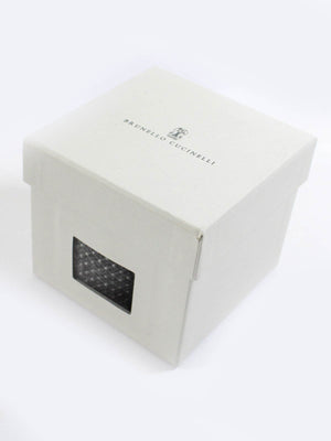 Brunello Cucinelli Square End Knitted Tie Gray Black Bird Eye - Cashmere