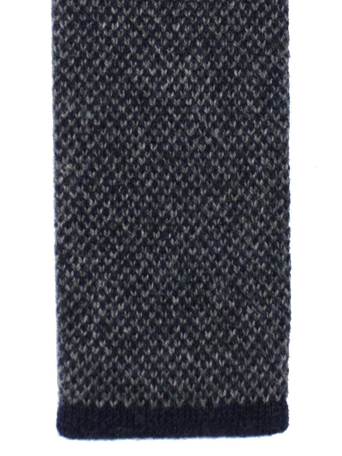 Brunello Cucinelli Cashmere Square End Knitted Tie Charcoal Gray