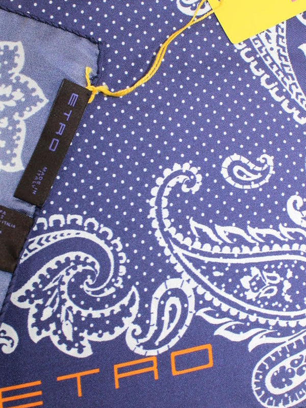 ETRO: silk shirt with Paisley bandana print - Blue