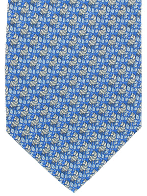 Salvatore Ferragamo Silk Tie Blue Zebra Novelty Design
