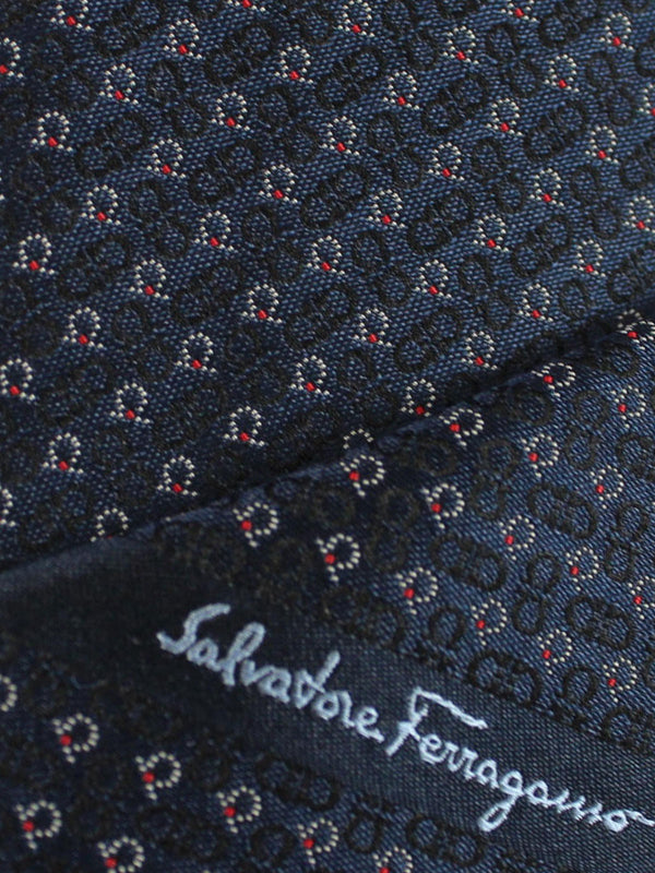 Salvatore Ferragamo Gancini Jacquard Silk Tie - Blue