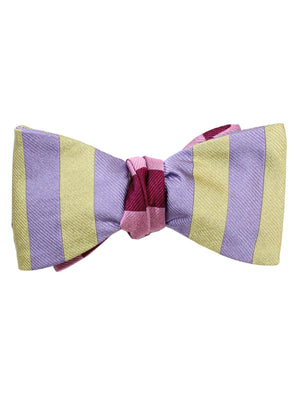 Gene Meyer Silk Bow Tie Purple Pink Stripes - Self Tie Bow Tie SALE