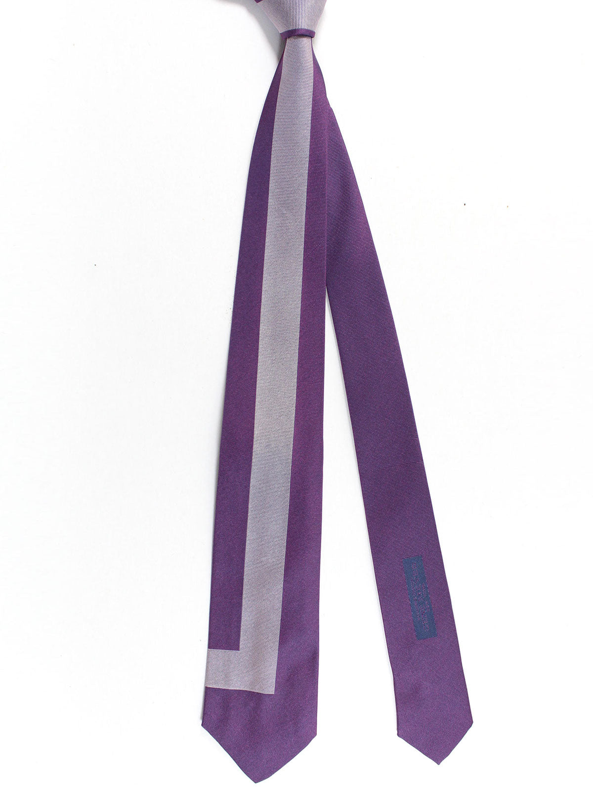 Gene Meyer Tie Purple Stripes Design - Hand Made in Italy